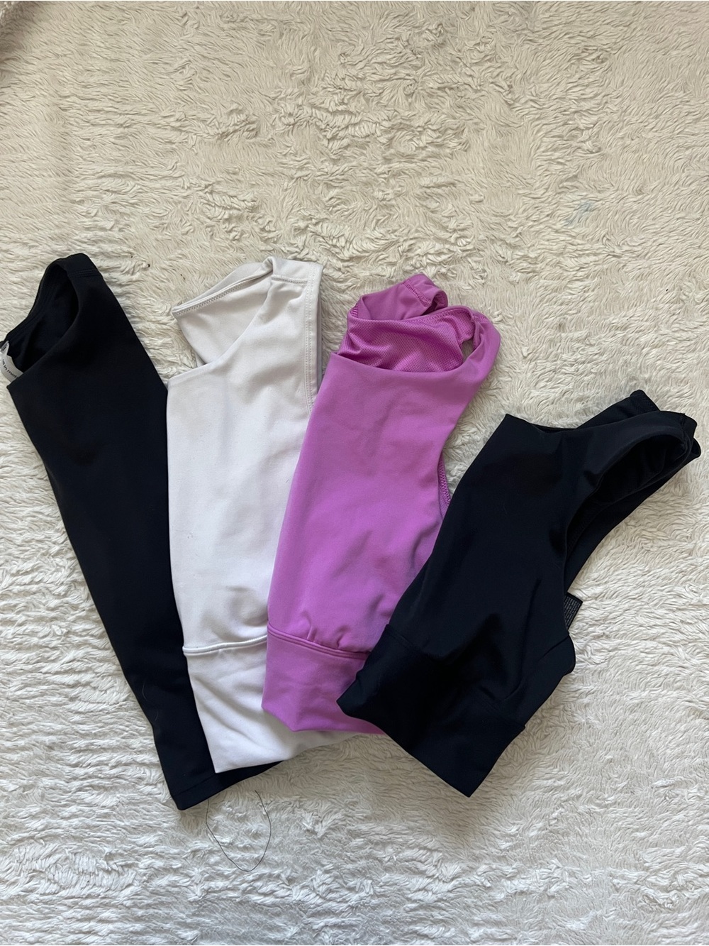 All In Motion High Neck Crop Sports Bras Lot of 4 Black White Purple Size S & M